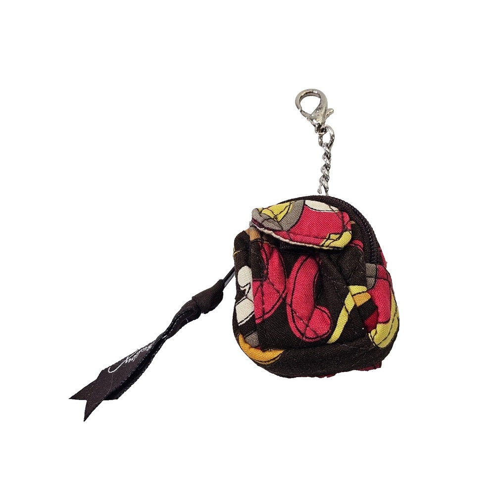 VERA BRADLEY‎ Mini Quilted Brown Backpack Key Ring Keyring Key Chain Keychain